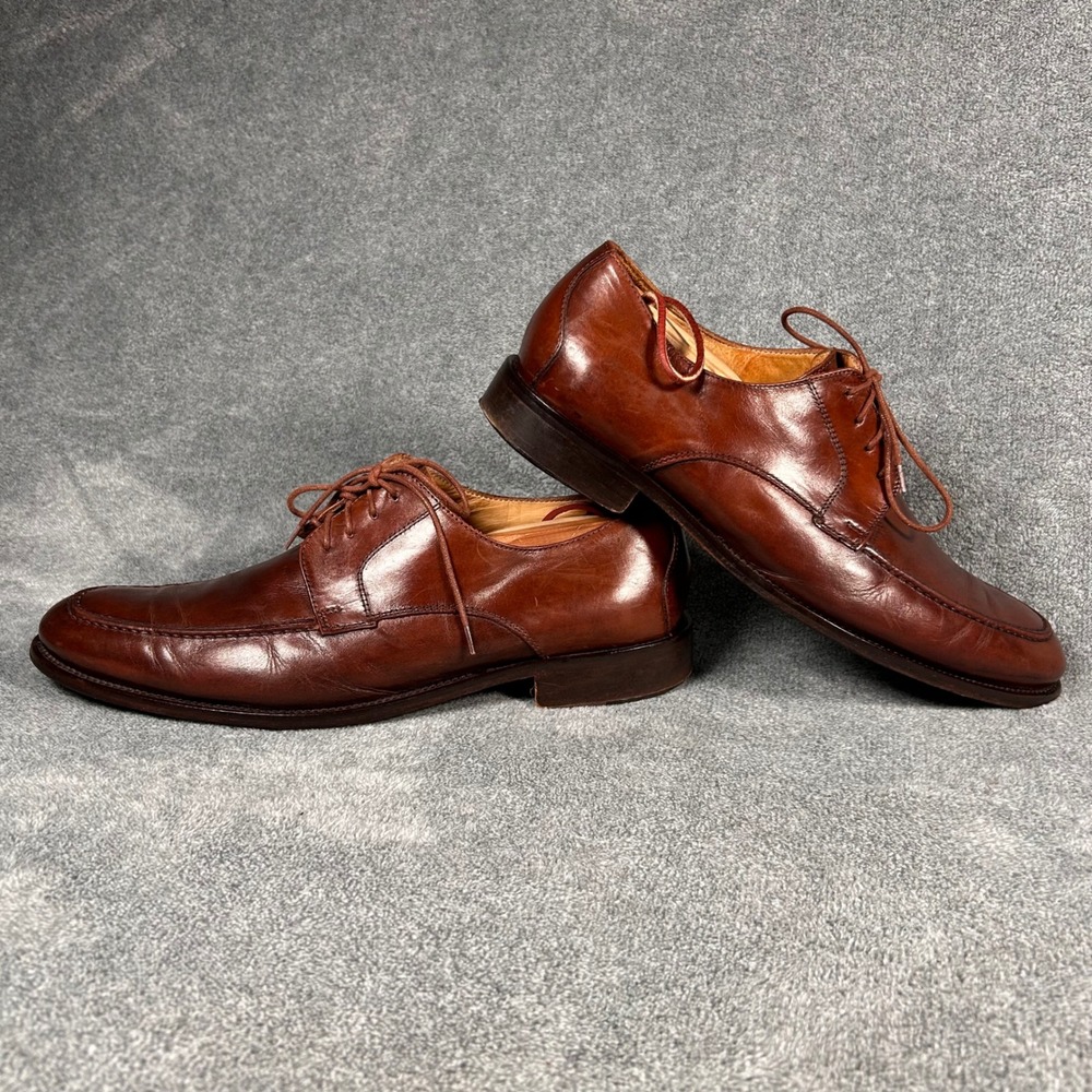 Mercanti Fiorentini Derby Dress Shoes Apron Toe Mens 10.5 M Brown Leather Italy - Picture 7 of 12